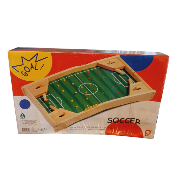 Pintoy Vintage Wooden Soccer Pinball Style Game NEW in Plastic Copyright 2000 6+ - Picture 1 of 5